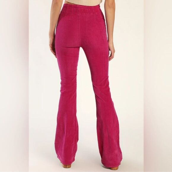 Free People Pink Flare Pants - Picture 6 of 11